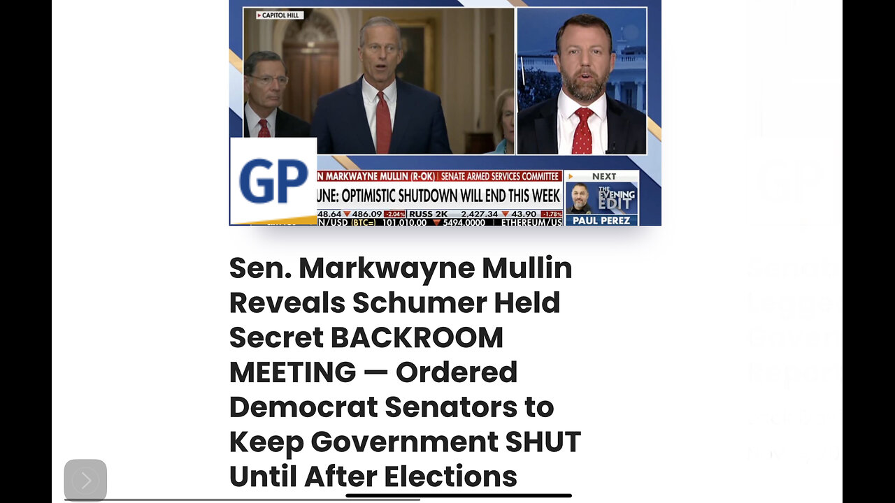 Schumer Held Secret BACKROOM MEETING — Ordered to Keep Government SHUT Until After Elections