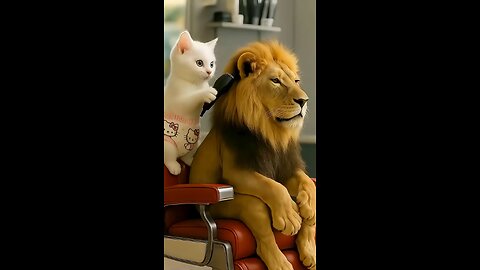 Lion Went to a Kitten Barber