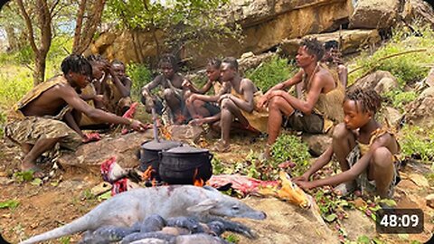 Hadzabe's ways of hunting and cooking tradition