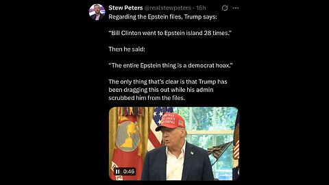Stew Peters ~ Writes below...Regarding the Epstein files