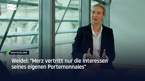 Weidel: "Merz vertritt nur die Interessen seines eigenen Portemonnaies"