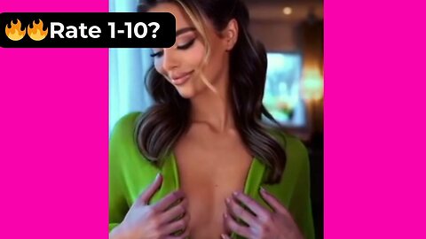 🔥 Rate Her Chest in This Low-Cut Green Dress 1-10? 😍 Supermodel 4K