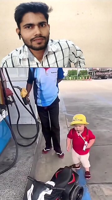 baccha gan dikhakar petrol bike mein bharvaya
