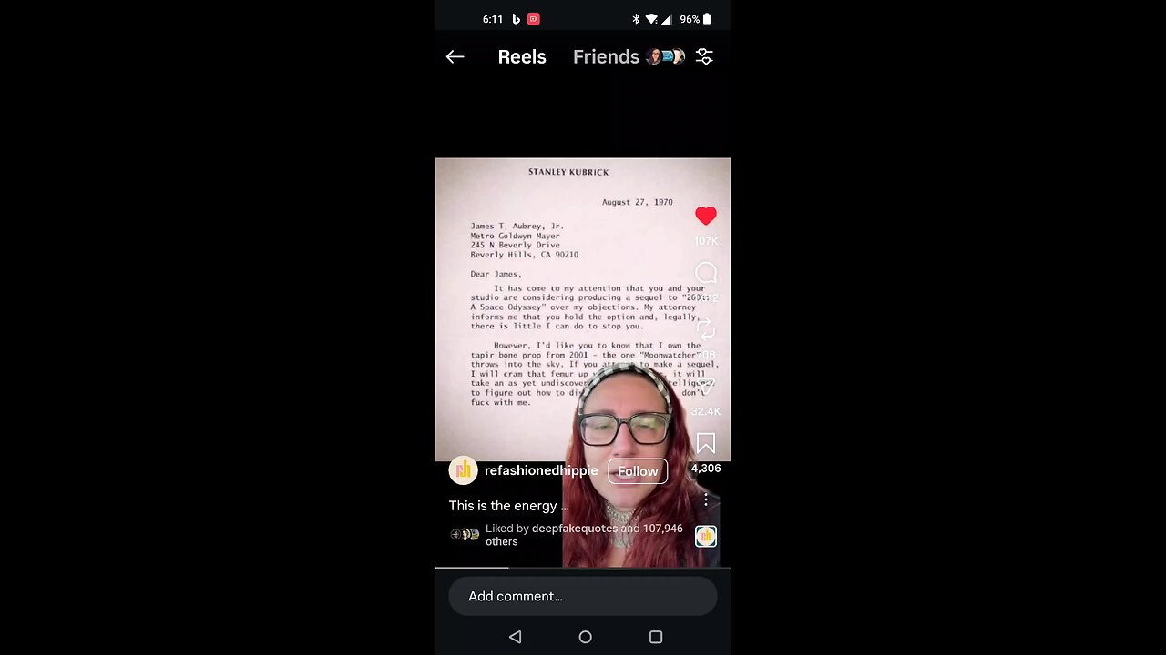 A Letter From Stanley Kubrik