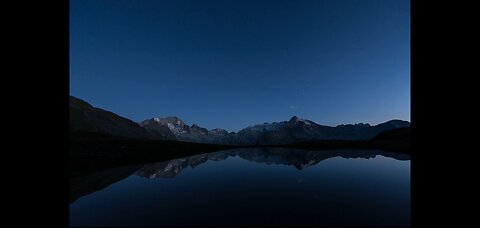 TIme lapse of Night sky From a lake.