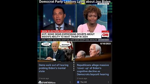 Democrats covered up for Dementia Joe Biden. Now democrats are covering up the cover up.