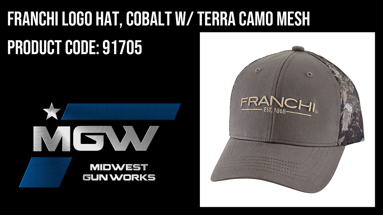Franchi Logo Hat, Cobalt w/ Terra Camo Mesh - 91705