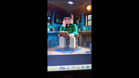 I created Steve from Minecraft as Steve from Blue’s Clues, sitting in a thinking chair in Minecraft