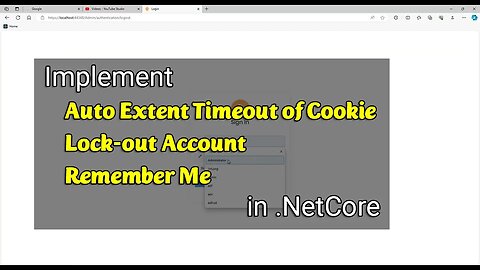 ASPNet MVC Ep24 - Config Extent Cookie, Handle Lockout, Remember Me