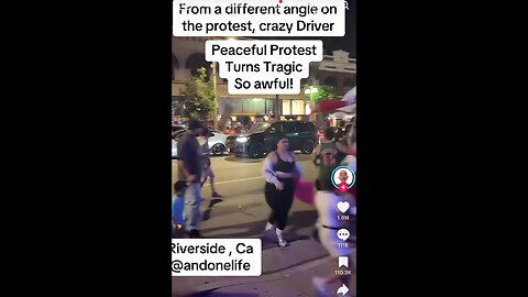 Black SUV driver runs over people at a protest