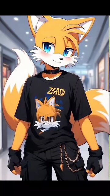 Androgynous Mall Goth/Metalhead Tails