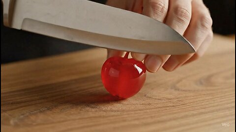 Cutting Glass Cherry ASMR 🍒 Oddly Satisfying AI Sounds for Relaxation
