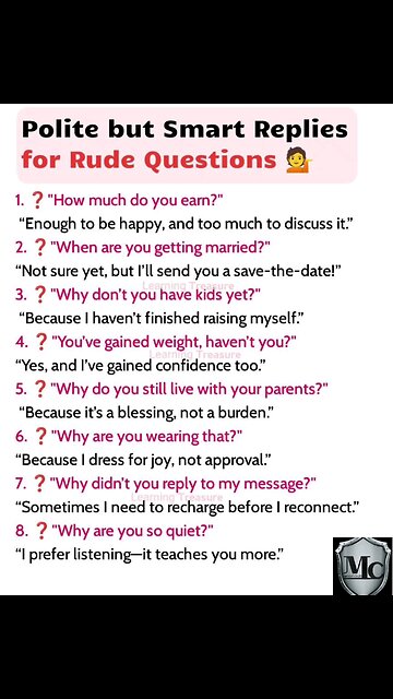 Polite answers to rude questions