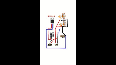 Irfz4nn Transtor develops an audio input/output amplifier circuit.