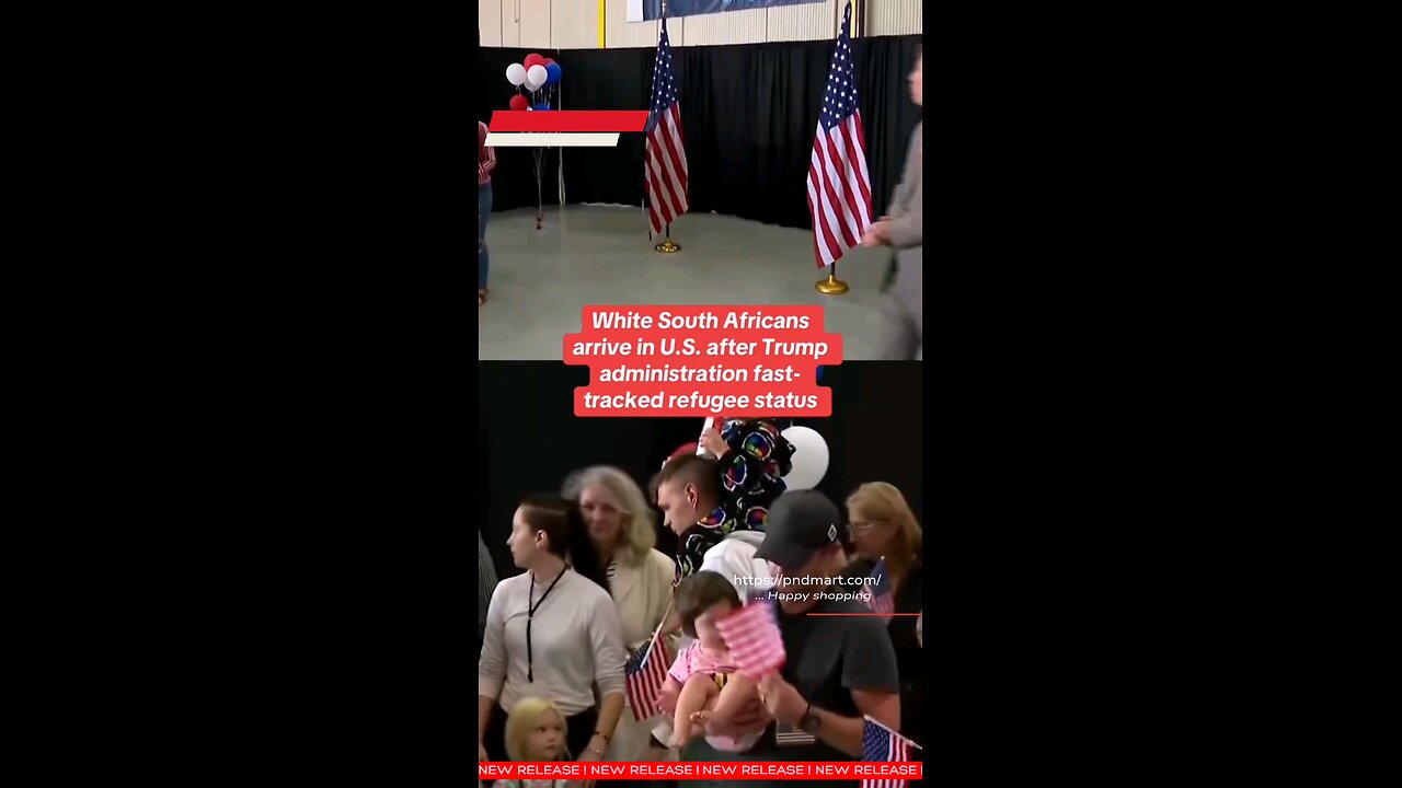 White South African families arrive in the U.S.