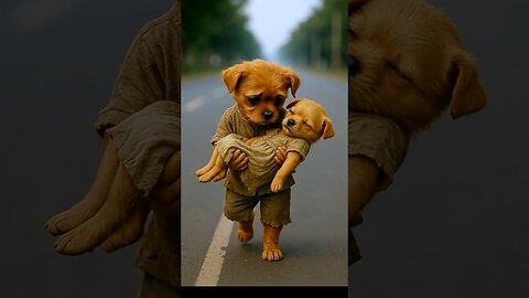 The poor puppy's sister hit by a car
