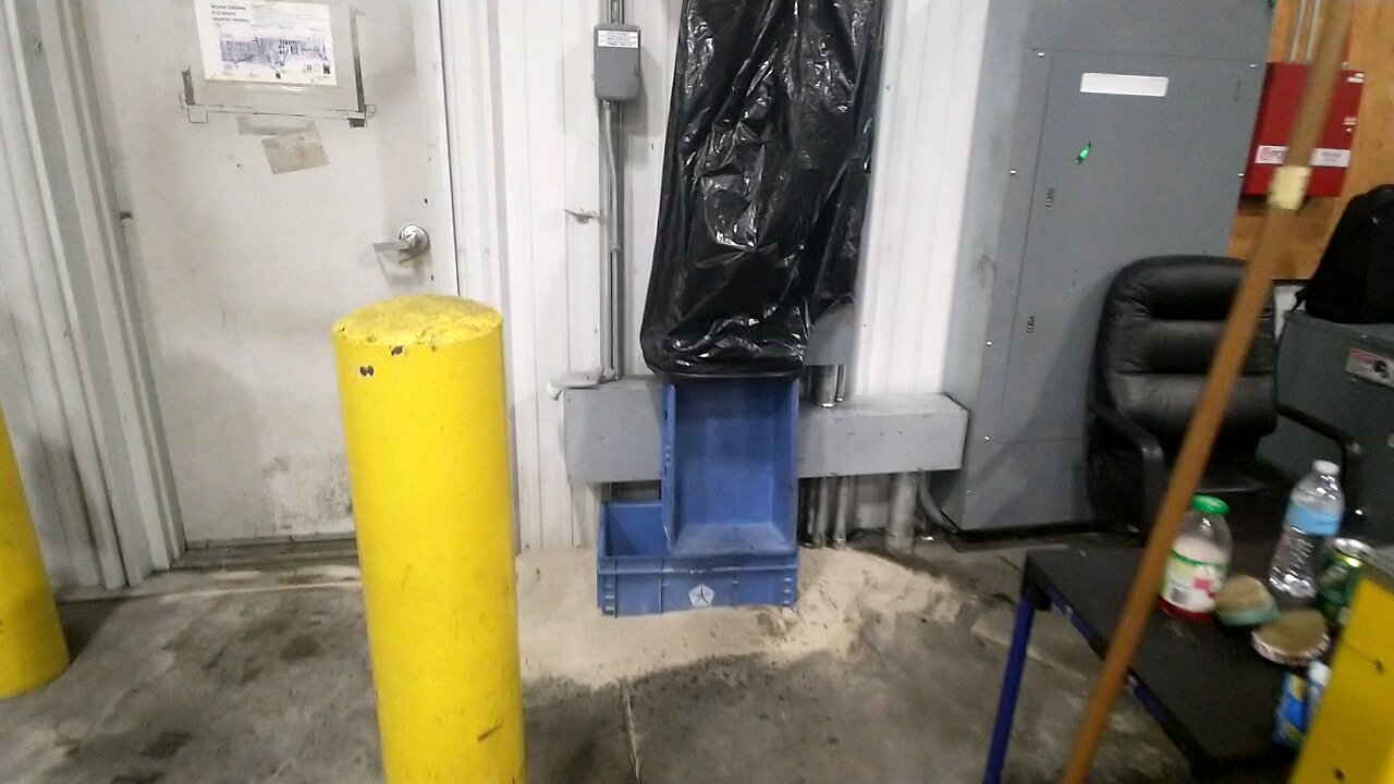 Leaky Roof Dripping on Elec Panel in Factory