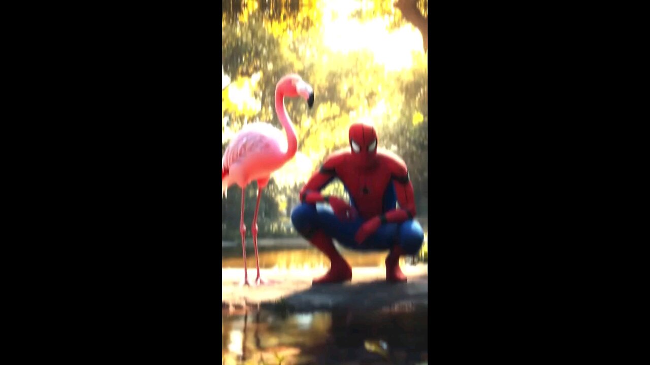 combination of a big duck and spider man