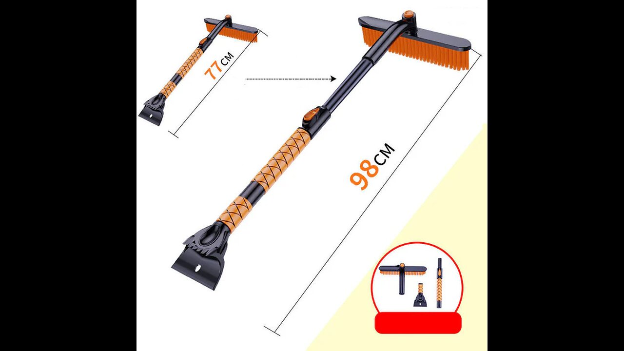 Retractable Snow Scraper And De icing Tool For Car