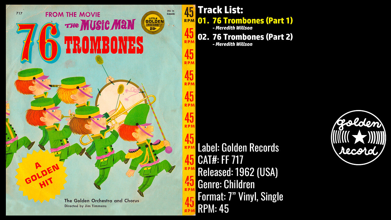 The Golden Orchestra & Chorus – 76 Trombones (Full Record) – 1962 – CAT.# FF 717