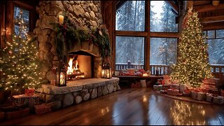 Cozy Christmas Songs With Crackling Fireplace - Relaxing Christmas Ambience Holiday Spirit.