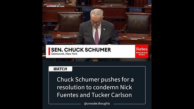 Chuck Schumer new statement condemning Nick Fuentes and crying about antisemitism