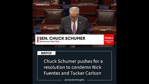 Chuck Schumer new statement condemning Nick Fuentes and crying about antisemitism