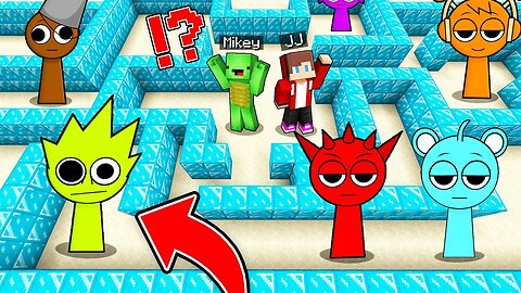 JJ And Mikey SURVIVAL inside MAZE of SPRUNKI in Minecraft