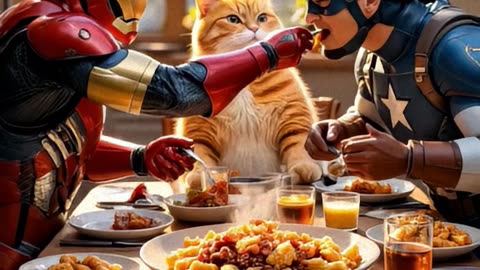 Mooshy Mooshy Cat vs Donald Trump! Iron Man, Captain America & The Rock Help Cat Win | Funny Kids