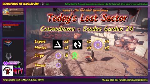Destiny 2: 5-2-25 Exodus Garden 2A is the Lost Sector. Void/Strand Surge.