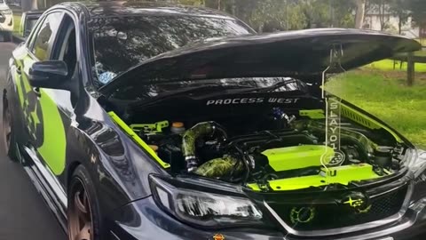 Subaru Impreza WRX 3rd Gen 🖤💚 - Custom LED Car Bonnet Holder Prop & LED Hang Tag video showcase! 🚗🔧🔆