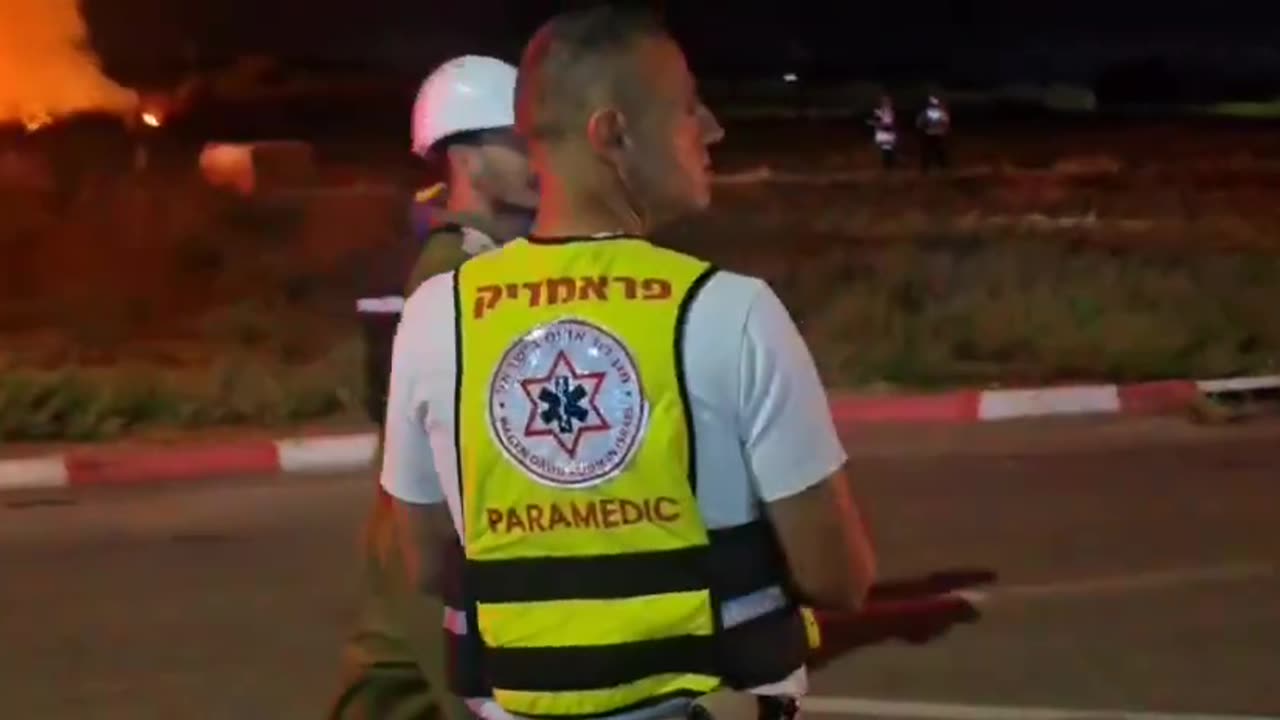 Another recording of a fire that broke out due to shrapnel