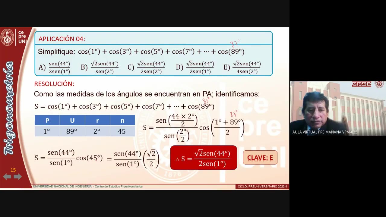 CEPRE UNI 2022 - 1 | Semana 09 | Trigonometría S1