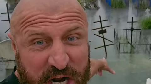 Man in a Putin Shirt is Mad About WW2 Cemetery Flooded in Sewage