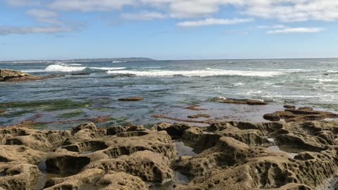 La Jolla California Ocean Low Tide View #lajolla #hidden #sunny #4k