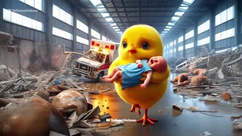 😥🐣🐥Chick saves the baby👶from the Big Boulder accident🪨😥