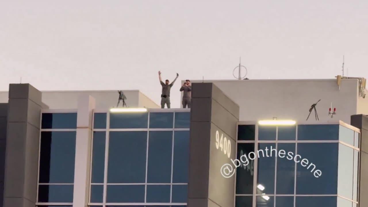 Secret Service Snipers Hype up the Crowd From a Roof-Top Outside Charlie Kirk’s Memorial Service