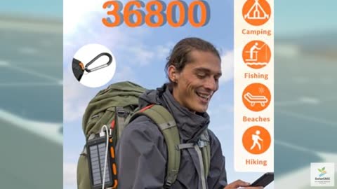 TNEMOAO Solar Charger Power Bank - 36800mAh Solar Phone Charger, USB-C QC3.0 Fas
