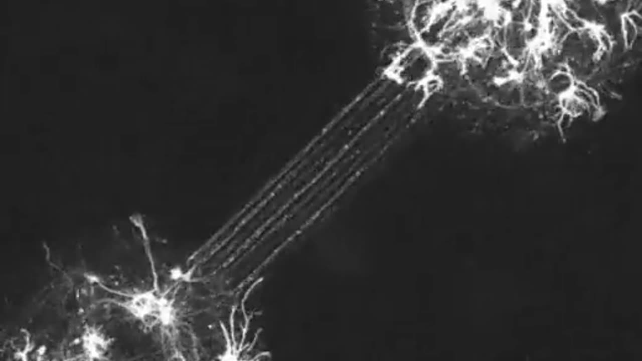 Neurons in two different micro-compartments are trying to connect with each other: