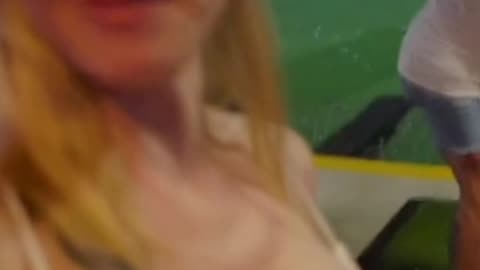 Gorgeous Girl Lights Up the Night at the Golf Course
