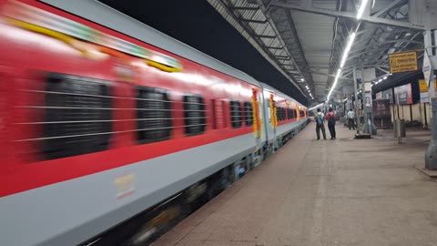 The legendary Train Netaji express with 1st LHB Run with red shiny LHB Coaches