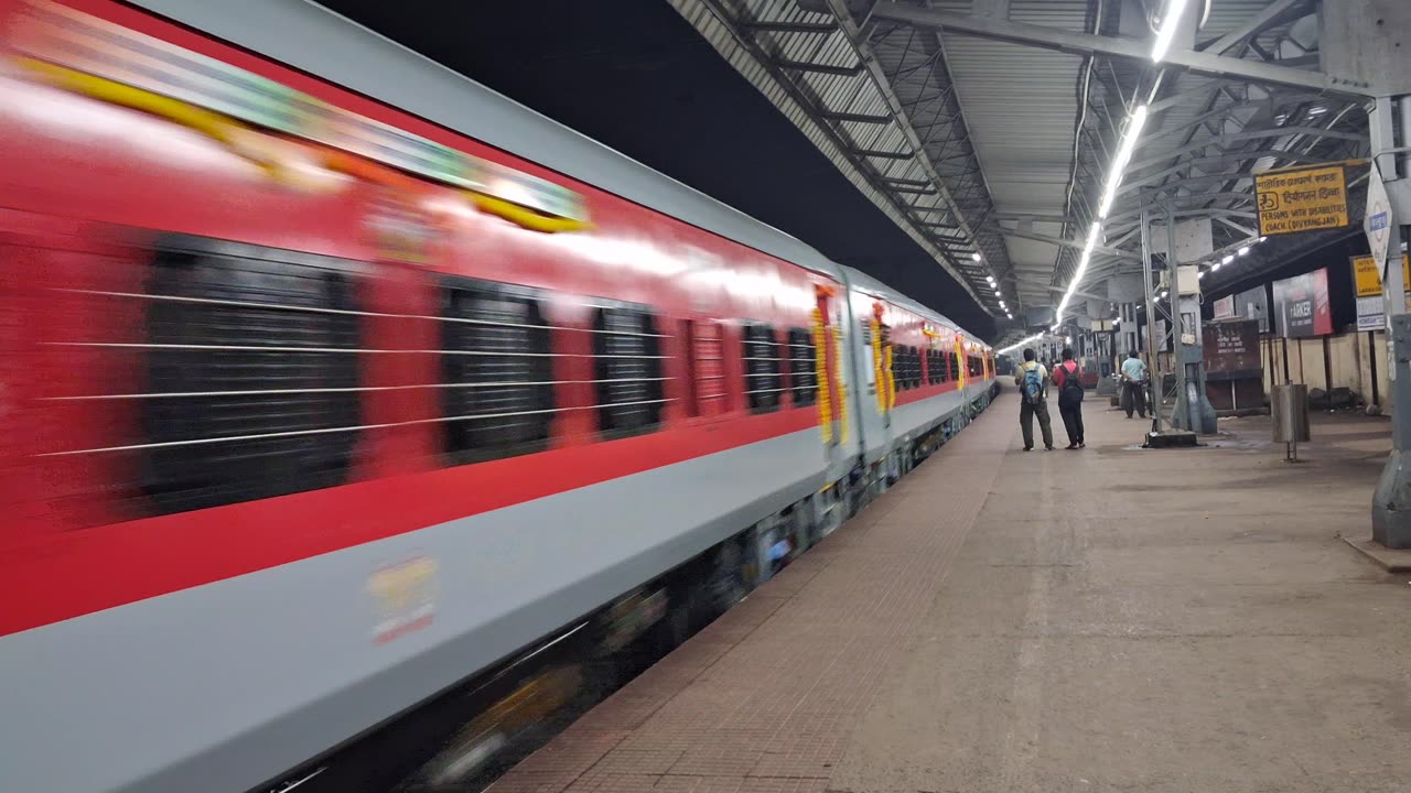 The legendary Train Netaji express with 1st LHB Run with red shiny LHB Coaches