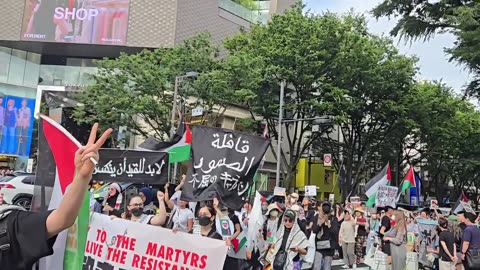 “ Hundreds marched in Tokyo today in support of Palestine”