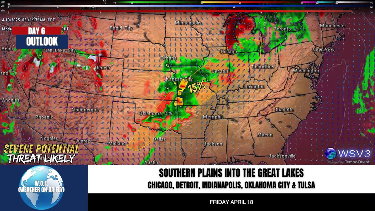 🌩️ Convective Outlook Day 4 & 5: Severe Potential! 4/13/25 #shorts #weatherupdate