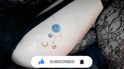 blue planet temporary tattoo sticker magic art design