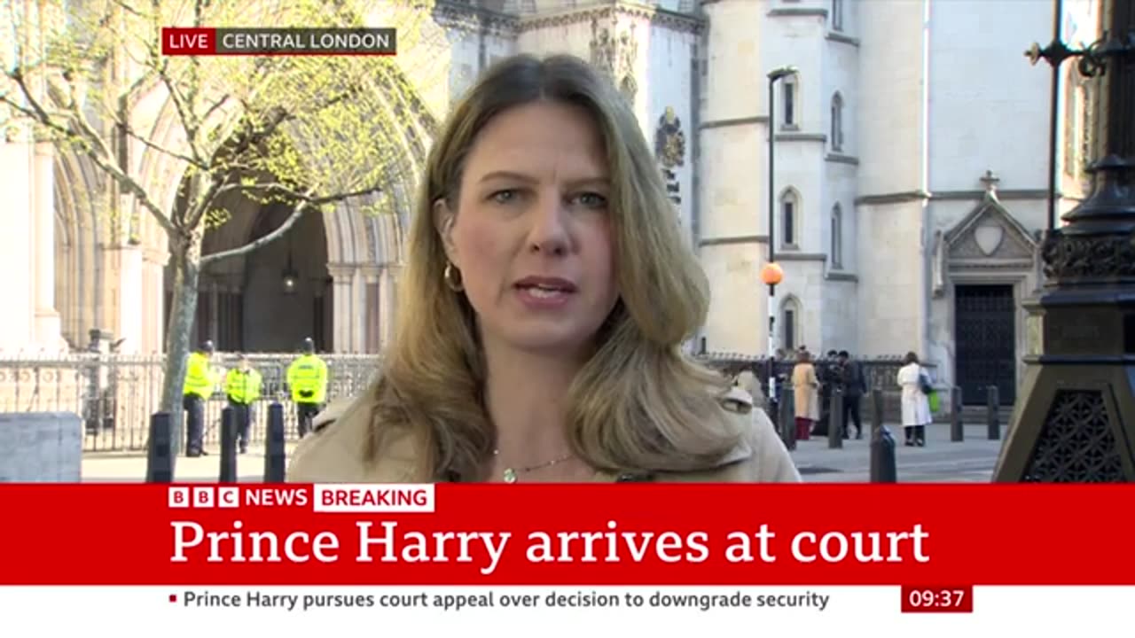 Prince+Harry+arrives+at+court+for+appeal+over+downgraded+UK+security+-+BBC+News.