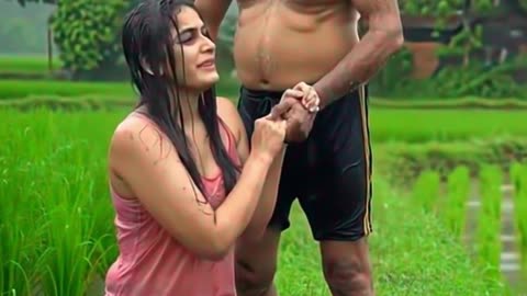 Village Life in Heavy Rain and Thunderstorm