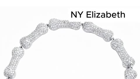 10K White Gold Diamond Dog Bone Link Statement Bracelet