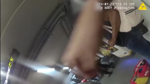 Bodycam footage of alleged assault on police at Manchester Airport shown to jury