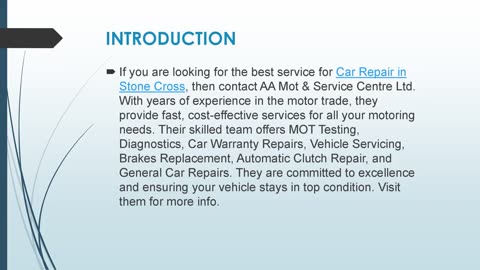 Best Car Repair in Stone Cross
